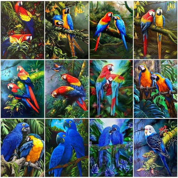

diamond painting evershine 5d embroidery parrot rhinestones animal full square mosaic spring cross stitch set handicraft