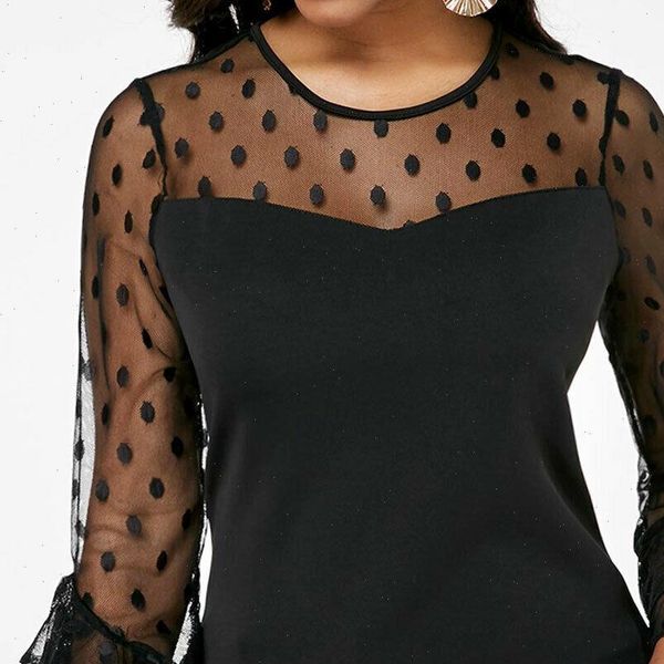 

elegant ruffles bow knot women shirt long sleeve chiffon transparent blusas muje, White