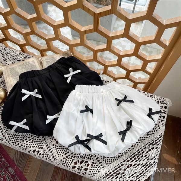 

girls bows shorts summer fashion kids clothes 1-7 years, Black