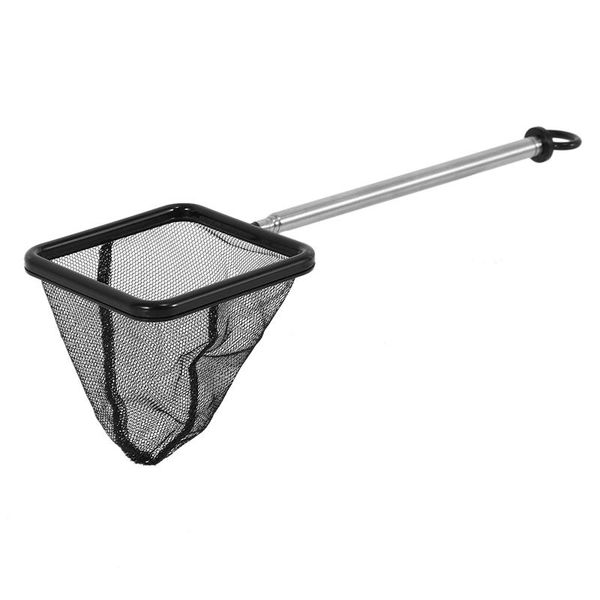 

fishing accessories 1pc 20~40cm aquarium extendable handle shrimp small betta fish tank net square black