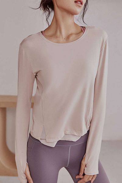 

women's tracksuits tracksuitssangruo yoga clothes spring and autumn professional fitness running sports women's loose long sleeve, Gray