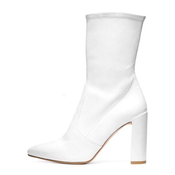 

boots heel black high ankle socks autumn white short woman