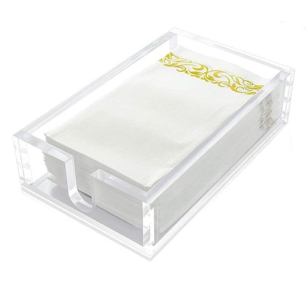 

toilet paper holders acrylic guest towel napkin holder, clear bathroom hand towels storage tray, buffet