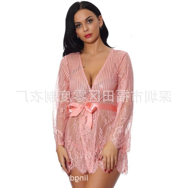 

bathrobe style suspender women's pajama dress lace waist skirt