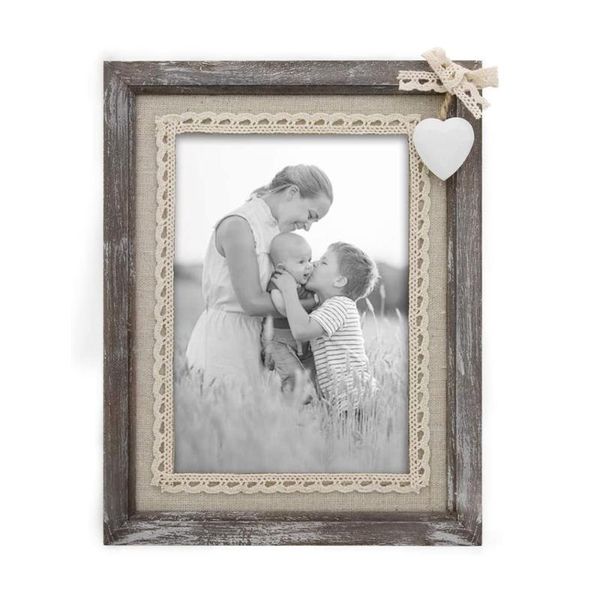 

po frame wooden with white heart antique love burlap family wedding anniversary gift frames