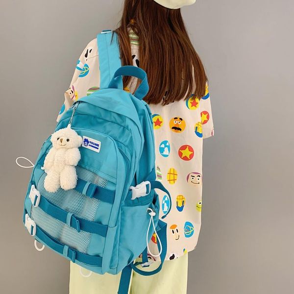 

school bags casual stripe net cute cool backpack buckle college women for teenage girls book