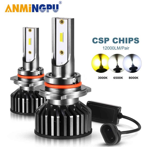 ANMINGPU Lampadine per fari auto HB3 9005 9006/HB4 9012 H7 H11 H8 H9 H4 H27 881 880 50W H1 H3 Lampada a led HB5 H13 CSP 12000/LM