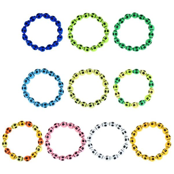 

beaded, strands fashion acrylic skull bracelet men halloween, Black