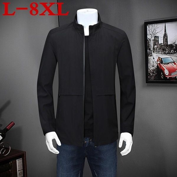 

men's jackets big plus size 7xl 2021 6xl 5xl coat man loose casual men jacket of stand collar business, Black;brown