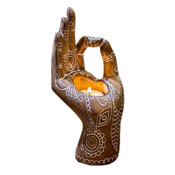 

candle holders buddha yoga holder resin lotus gesture hand home decoration crafts ceramics
