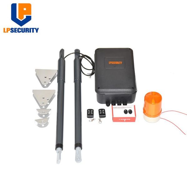 

200kg 12vdc automatic electric double swing gate opener 2 remote control supporting backup battery solar system fingerprint access