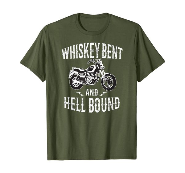

Whiskey Bent And Hell Bound Vintage Motorcycle Lover T-Shirt, Mainly pictures