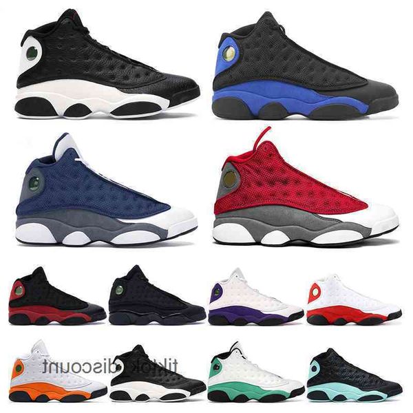 

2023 qit 2020 new mens basketball shoes 13s red flint hyper royal balck cat bred playground sports sneaker trainers athletic size, Black
