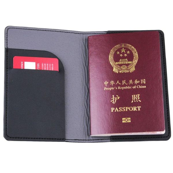 

card holders portable travel passport id cover holder case protector m6cc, Brown;gray