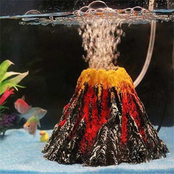 

volcano shape fish tank toy oxygen pump aquarium decor nice sir bubble stone air drive ornament decorations
