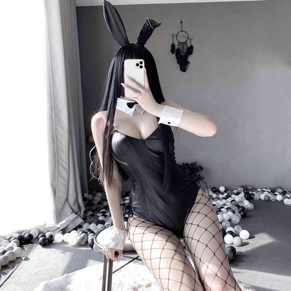 

bunny girls costumes anime sexi rabbit bodysuit kawaii pu leather cosplay bunny dress women erotic lingerie good quality, Red;black