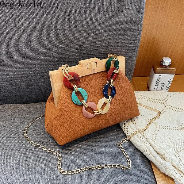 

evening bags autumn winter style female handbag acrylic chain korean shoulder bag portable messenger