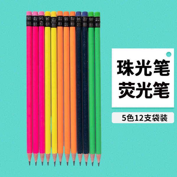 

luxury pencils hb orcent pencil students use 5-color 12 pearl to pack drawing pens