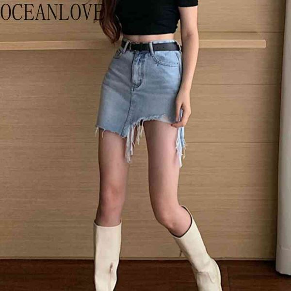 

denim skinny mini skirt summer korean fashion pencil mujer faldas solid high waist all match skirts womens 210415, Black