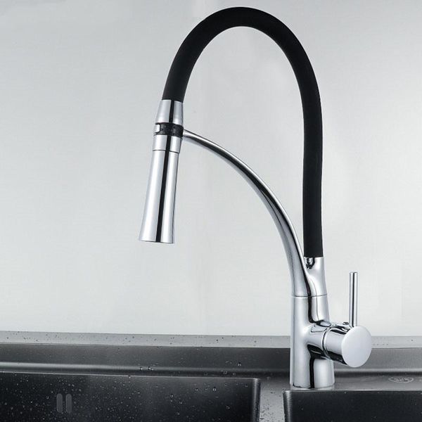 

kitchen faucets pull-out and cold water mixer taps,deck mounted sink brass faucet,single holder single hole mixer,j18349