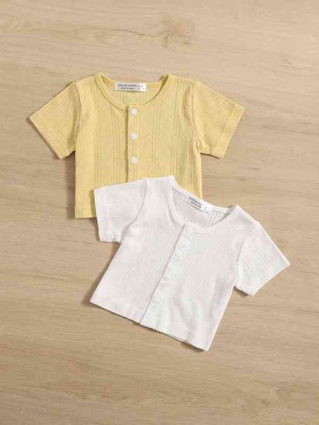 

newborn baby 2pcs eyelet detail button through she, Blue