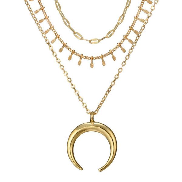 Boho Multi Layer Kette Halsband Halskette Mond Perle Hamsa Hand Anhänger Münze Lariat Kristall Für Frauen Mädchen Halsreifen