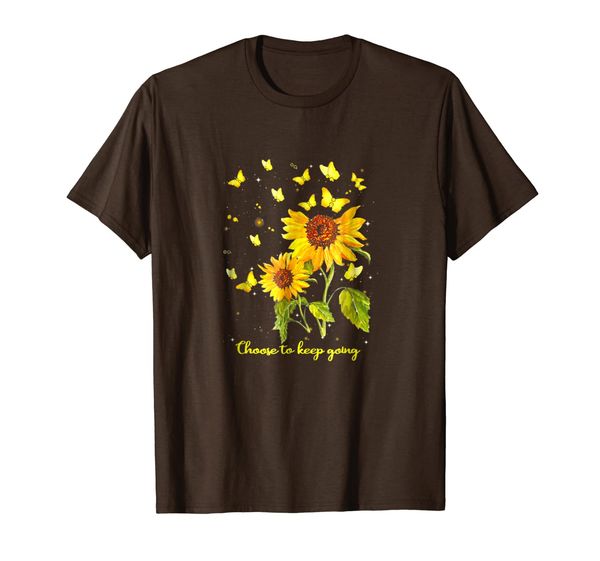 

choose to keep going sunflower, butterfly-mh shirt, White;black
