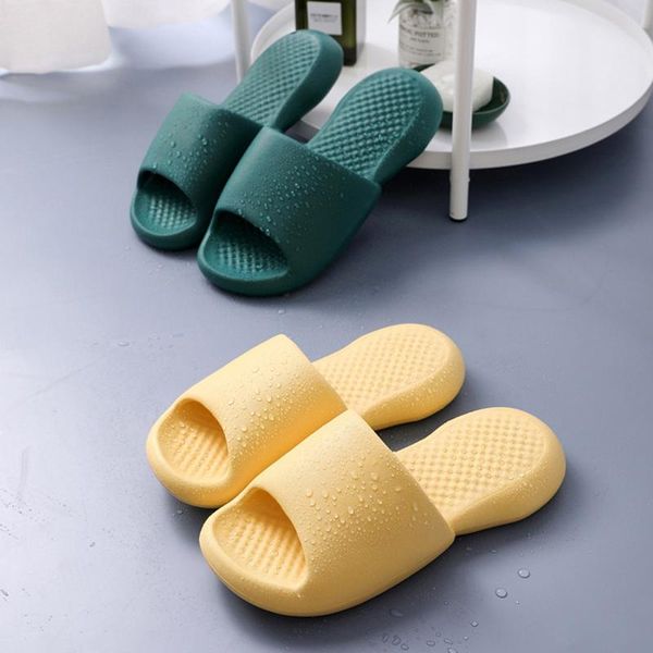 

slippers 2021 eva soft platform sandals bathroom shower non-slip couple home slides open toe flat shoes flip flops, Black