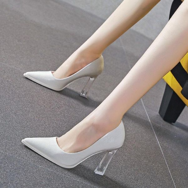 

dress shoes 2021 autumn simple elegant high heels stiletto womens pointed black etiquette professional single wedding