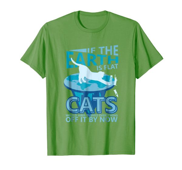 

flat earth funny cat push shirt, White;black