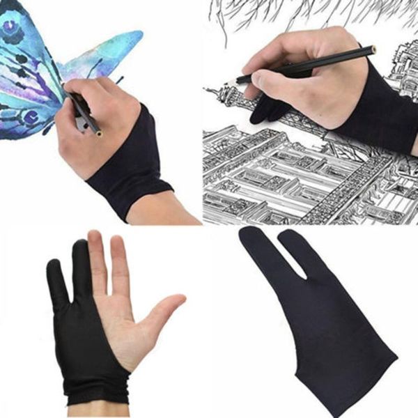 

black 2 finger anti-fouling glove,both for right and left hand artist drawing any graphics tablet disposable gloves