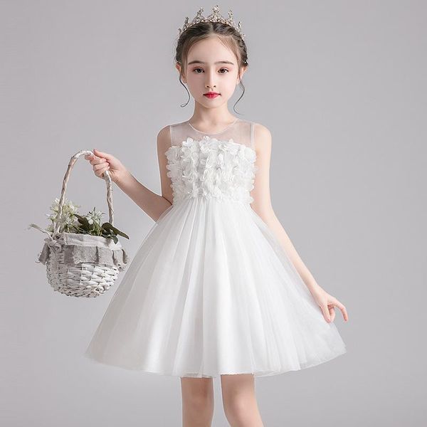 

girl's dresses arrival tulle pretty flower girl kids floral princess eucharist party dress sweet cute wedding communion ball gowns, Red;yellow
