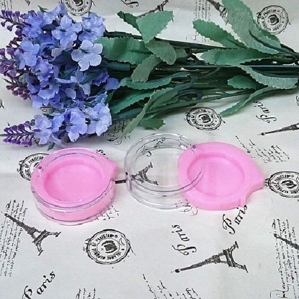 

storage bottles & jars pink round empty plastic eyeshadow palette powder container diy nail art box side open refillable cosmetic blusher ca