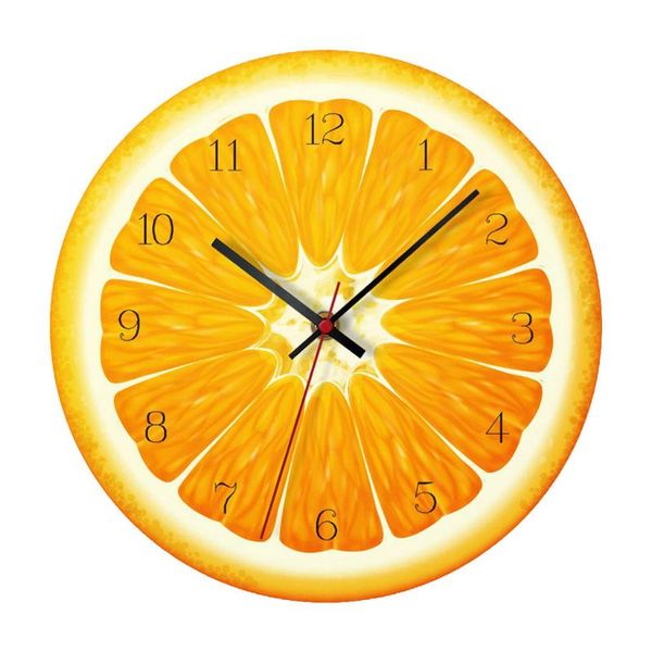 

wall clocks home decor summer fruit round acrylic clock non ticking silent art for living room kitchen bedroom