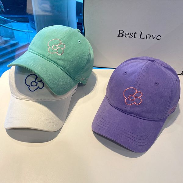

xiaoqingxin college style flower embroidered baseball cap female summer designer fashion versatile soft top, Yellow