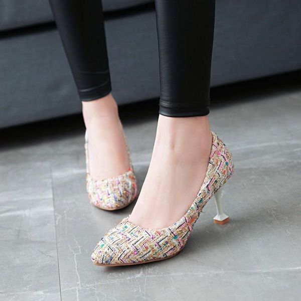 

dress shoes big size 11 12 13 14 15 ladies high heels women woman pumps pointed package toes the heel fine with single, Black
