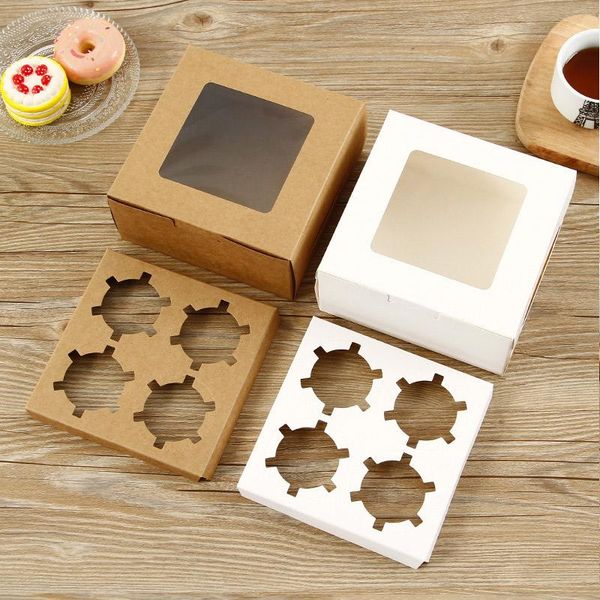 

gift wrap boxes packaging kraft paper with pvc clear window candy chocolate cookies cake wedding birthday party supplies