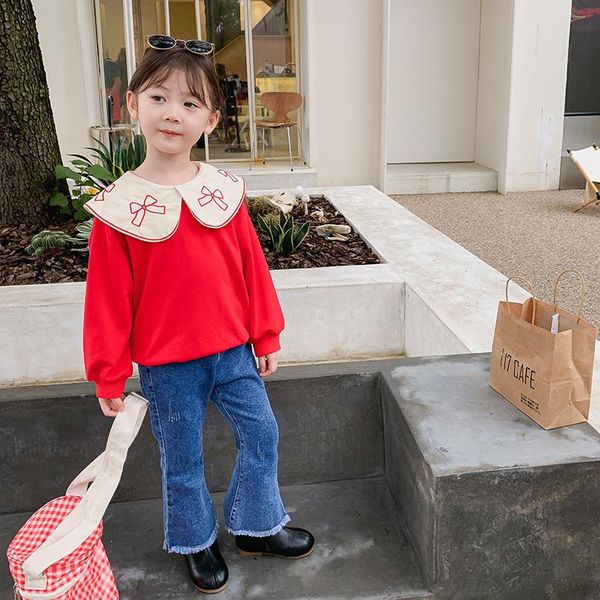 

t-shirts 2021 autumn arrival girls long sleeve t shirt kids cotton children clothes, Blue