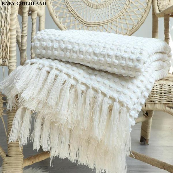 

170cm nordic knitted blanket tassel sofa throw blankets cotton soft decorative bed thread home decor bedspread quilt & swaddling