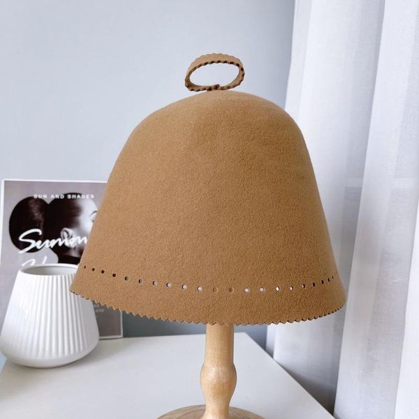 

stingy brim hats woman autumn winter australian wool bucket hat female warm cute chirp beggar serrated perforated fedoras, Blue;gray