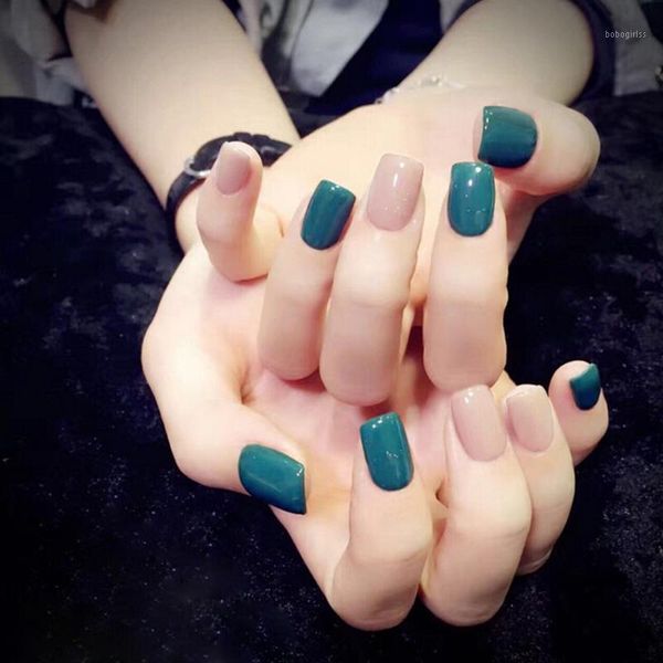 

24pcs long acrylic nail false fake nails art tips french artificial full nail1, Red;gold