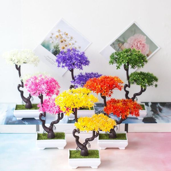 

decorative flowers & wreaths artificial office decor gift plant bonsai potted mini simulation pine treebirthday party decorations wedding en