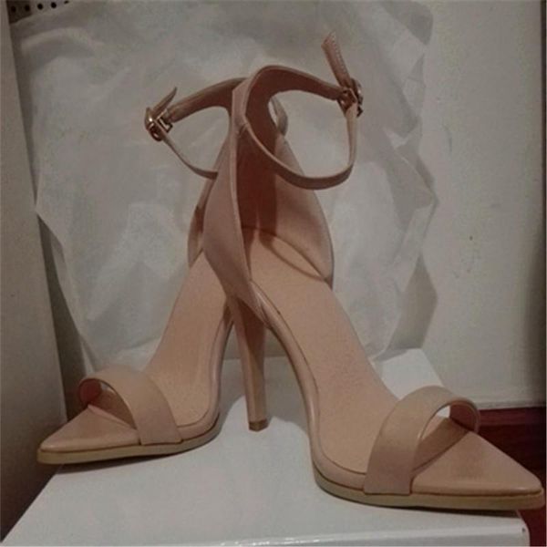 

dress shoes summer pointed stiletto high heel patent leather sandals banquet custom large size fashion all-match women's, Black