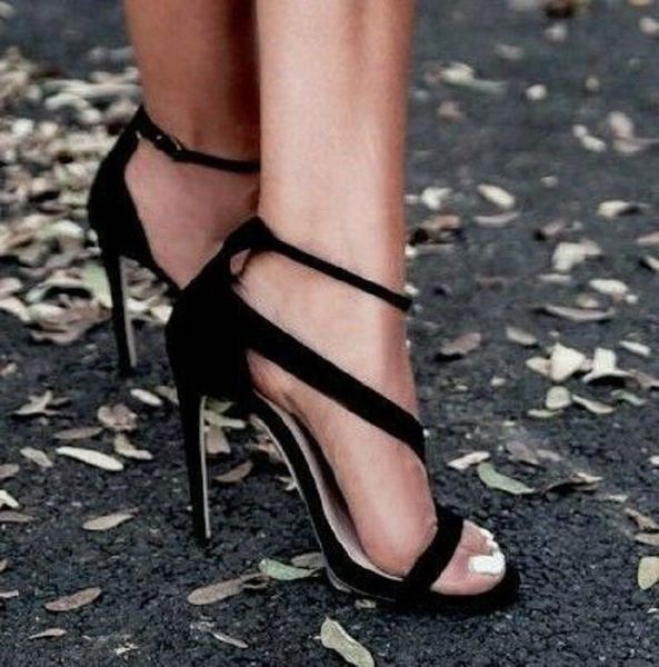 

women high heel sandals ankle strap shoes summer ladies open toe gladiator heels fetish, Black