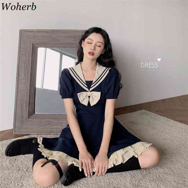

sailor collar ruffles lolita dress women sweet lace up dresses japanese harajuku female korean kawaii cute vestidos 25598 210519, Black;gray