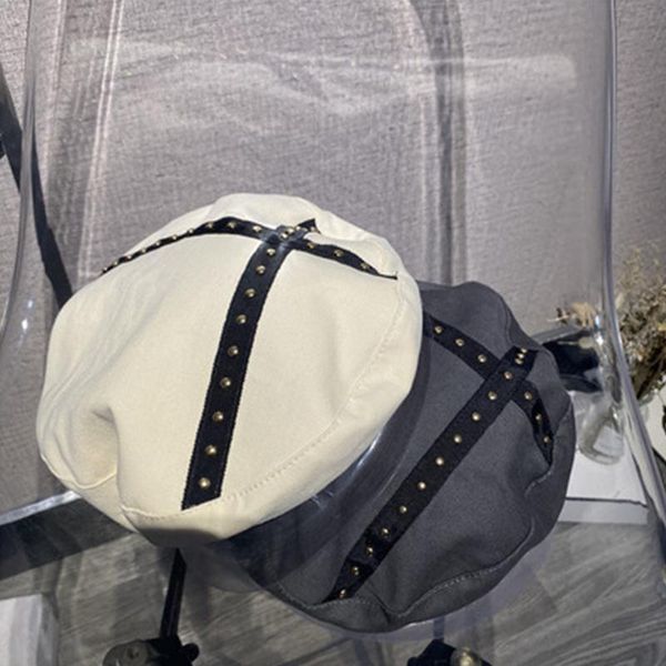 

berets fashion women's beret hat willow nails personality autumn winter casual painter show face small british retro octagonal, Blue;gray
