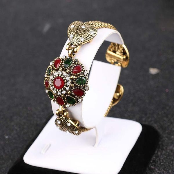 

link, chain ethnic style bracelets ladies gentleness all-match exquisite elegant rhinestone leisure retro jewelry, Black