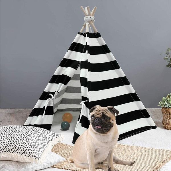 

kennels & pens saim pet teepee dog cat bed portable cotton canvas tent with cushion blackboard supplies puppy little house tents