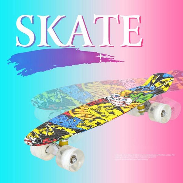 

gift sets 22 "skate board mini retro plastic 4 wheels skateboard fishboard longboard straat outdoor sport