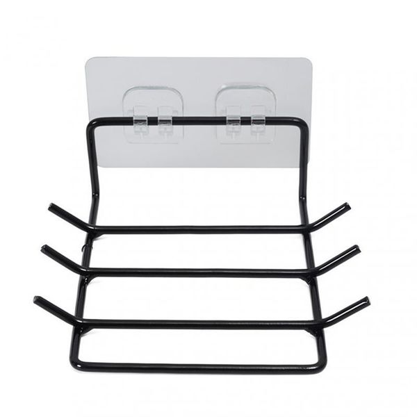 Hooks Rails Küchenorganisator Organizer Pot Deckel Rack Multifunktionales Eisenlöffel Speicher Selbstkleber Kleiderbügel ohne Loch Wandhänge Regal